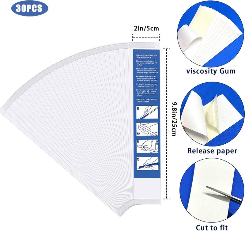 FOJOO 30 PCS Golf Grip Tape，Golf Grip kit，2" X 10" Golf Club Regripping Kit for Golf Clubs,Double-Sided Adhesive Grip Tape Golf Easy Installation & Residue-Free for Golf Grips Club Regripping - Image 2